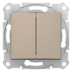 фото Sedna Выключатель двухклавишный в рамку титан сх.5 (SDN0300168)
