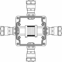 фото Коробка клеммная взрывозащищенная из GRP. 1Ex e IIC T5 Gb IP66. Ex tb IIIB T95C Db. Клеммы 2,5мм2-6шт. А-B-C-D: ввод D8-13мм под небронированный кабель в металлорукаве Dt20мм. Ni-4шт. (1231.031.19.02F)