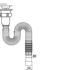 фото Сифон гофрированный для раковины 1'1/4 х 40/50 мм L800 мм (30717988)