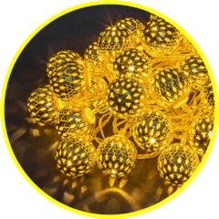 фото Гирлянда новогодняя светодиодная NGF-D003-30WW-230-золотые шарики (металл) (14041 NGF-D003)