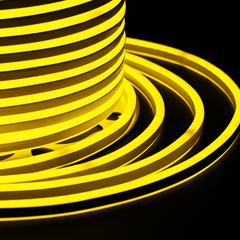 фото Неон светодиодный гибкий постоянное свечение желтый SMD 8х16 мм (бухта 100м) двухсторонний 120LED/м (с комплектом подключения) (etm131-091)