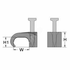 фото Скоба с гвоздем для плоского кабеля 5х8, цвет белый (упак. 100 шт.) (262243)