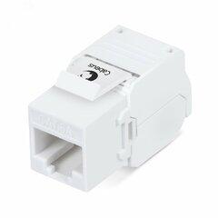 фото Вставка Keystone Jack RJ-45(8P8C), 180 градусов, категория 6A, без инструмента Toolless, белая (KJ-RJ45-Cat.6A-180-Toolless)