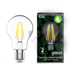 фото Лампа светодиодная LED-6Вт E27 Fito Filament A60 Gauss (102802906)