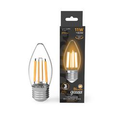 фото Лампа светодиодная LED 11Вт 810Лм 2700К теплая Е27 Свеча Filament Gauss (103802111)