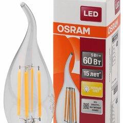 фото Лампа светодиодная LED 5Вт E14 CLB60 тепло-бел, Filament прозр.свеча на ветру OSRAM (4058075212336)