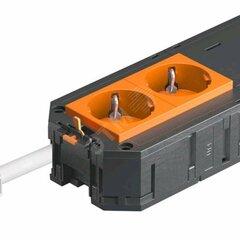 фото Рамка 4-модульная с розетками 2 оранжевые, 2 заглушки 45х45 мм, 2P+E, штекер WINSTA MIDI (UTC4 W OR2)