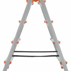 фото Лестница-стремянка стальная двусторонняя, 4 ступени, Н=88.5 см, вес 5.3 кг (65393)