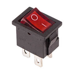 фото Выключатель клавишный 250V 6А (4с) ON-OFF красный  с подсветкой  Mini  REXANT (etm36-2190)