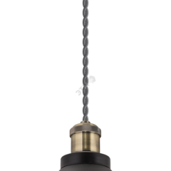 фото Светильник с плафоном провод 1.5м Е27 декор черный/бронза (61536 NIL-WF02)