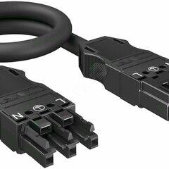 фото Кабель соединительный штекер-гнездо WINSTA MIDI длина 1 м (H05Z1Z1-F 3х2,5 мм2, L-PE-N, черный) (VL-WIN 3P2.5H1SW)