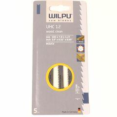 фото Пилка для лобзика UHC 12 х5шт/уп для дерева до 30мм, пластмассы (чистый рез) (0411000005)