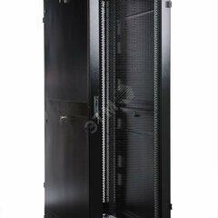 фото Шкаф серверный ПРОФ напольный 48U (600х1000) дверь перфорированная задние двойные перфорированные черный в сборе (ШТК-СП-48.6.10-48АА-9005)