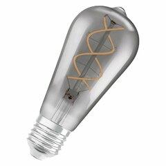 фото Лампа светодиодная LED 5W E27 Vintage 1906 CL Edison SMOKE (замена 15 Вт), дымчатая, теплый белый свет, филаментная Osram (4058075269941)