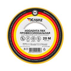 фото Изолента ПВХ KRANZ профессиональная, 0.18х19 мм, 20 м, желтая 10шт (etmKR-09-2802)