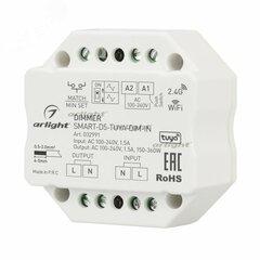 фото Диммер SMART-D5-TUYA-DIM-IN (230V, 1.5A, TRIAC, WiFi, 2.4G) (ARL, IP20 Пластик, 5 лет) (032991)