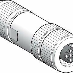 фото Коннектор экранированный прямой М12 5 PIN розетка (XZCC12FDB50R)