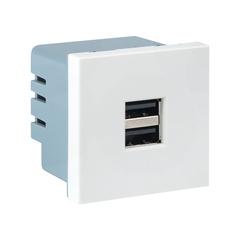 фото Розетка USB, сила тока 2.1 А (2 гнезда) без индикатора (E2MR2-20USB-10)