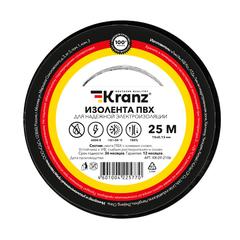 фото Изолента ПВХ KRANZ 0.13х15 мм, 25 м, черная 5шт (etmKR-09-2106)