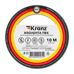 фото Изолента ПВХ KRANZ 0.13х15 мм, 10 м, зеленая 10шт (etmKR-09-2003)