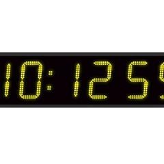 фото Часы уличные цифровые HMS LED 15 IP54, удароустойчивое стекло, часы/минуты/сек, дата, температура (датчик опция), прямой и обратный отсчёт, цвет цифр-желтый, высота цифр 15 см, синхронизация FI, DCF, GPS, автономная, 110/230В (939423J)