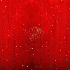 фото Гирлянда профессиональная Светодиодный Дождь 2х1.5м постоянное свечение прозрачный провод 220В красный (235-302-6)