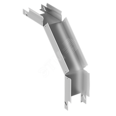 фото ЛУНГоц150х150-90 S=0.7мм Лоток угловой вертикальный поворот вниз облегченный глухой оцинкованный (EI-21.05.21.080)