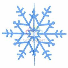 фото Фигура профессиональная елочная Снежинка резная 3D 31см синий (502-343)