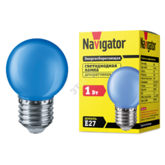 фото Лампа светодиодная LED 1вт Е27 синий шар (71829 NLL-G45)