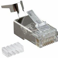 фото Разъем RJ45 (8P8C) под витую пару 10Gb категория 6A (50ч/50микродюймов) экранированный универсальный (для одножильного и многожильного кабеля) со вставкой (50шт) (230131)