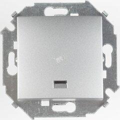 фото Выключатель одноклавишный с подсветкой, 16А, 250В, винтовой зажим, алюминий (1591104-033)