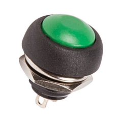 фото Выключатель-кнопка  250V 1А (2с) OFF-(ON)  Б/Фикс  зеленая  Micro  REXANT (etm36-3053)