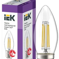 фото Лампа светодиодная LED 5вт Е27 белый свеча FILAMENT (LLF-C35-5-230-40-E27-CL)