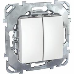 фото UNICA Переключатель двухклавишный в рамку белый (MGU5.213.18ZD)