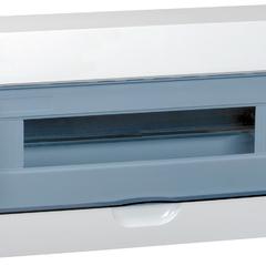 фото Щит распределительный навесной ЩРн-П-18 IP41 пластиковый белый прозрачная дверь (MKP12-N-18-40-10)