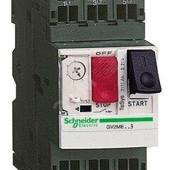 фото Выключатель автоматический для защиты электродвигателей 1.6-2.5А GV2 управление кнопками пружинный зажим (GV2ME073)