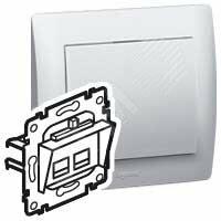 фото Galea Life Розетка компьютерная RJ45 категория 5е UTP 2 выхода монтаж на захватах (775766)