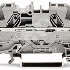 фото Клемма WAGO 2-проводная проходная 6мм на DIN рейку (2006-1201)