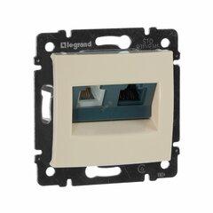 фото VALENA Розетка телефон/компьютер RJ45+RJ11 категория 5е в рамку слоновая кость (774180)