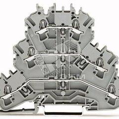 фото Клемма на DIN 2.5мм трехуровневая двухпроводная проходная (2002-3201)