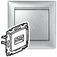 фото VALENA Розетка телефонная+компьютерная R11+RJ45 категория 6 UTP алюминий (770280)