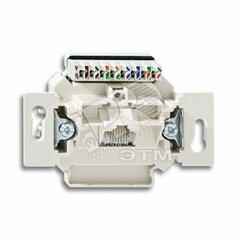 фото Розетка компьютерная/телефонная UAE RJ45 категория 6е с наклонным выходом 1 разъем (0221-507)