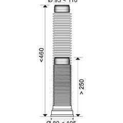 фото Труба для унитаза гофрированная L 250-460 мм D110 мм (70984966)