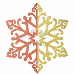 фото Фигура профессиональная елочная Снежинка сказочная 40см красный/золотой (502-388)