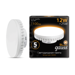 фото Лампа светодиодная LED 12 Вт 1000 Лм 3000К теплая GX70 таблетка Black Gauss (131016112)