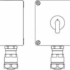 фото Пост управления взрывозащищенный из GRP. 1Ex d e IIC T5 Gb X IP66. Ex tb IIIB T95C Db X. Переключатель КВ 0-I, 2NO-1шт. B: ввод D8-13мм под небронированный кабель в металлорукаве Dt 20мм, Ni-1шт. (2231.031.19.01E)