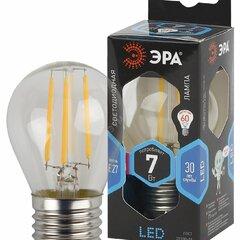 фото Лампа светодиодная филаментная F-LED P45-7W-840-E27 (филамент, шар, 7Вт, нейтр, E27 (10/100/3000) ЭРА (Б0027949)