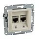 Фото №3 Sedna Розетка компьютерная двойная RJ45 категория 6 в рамку бежевая (SDN4800147)