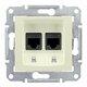 Фото №4 Sedna Розетка компьютерная двойная RJ45 категория 6 в рамку бежевая (SDN4800147)