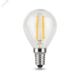 Фото №2 Лампа светодиодная LED 5 Вт 420 Лм 2700К теплая Е14 Шар Filament Gauss (105801105)